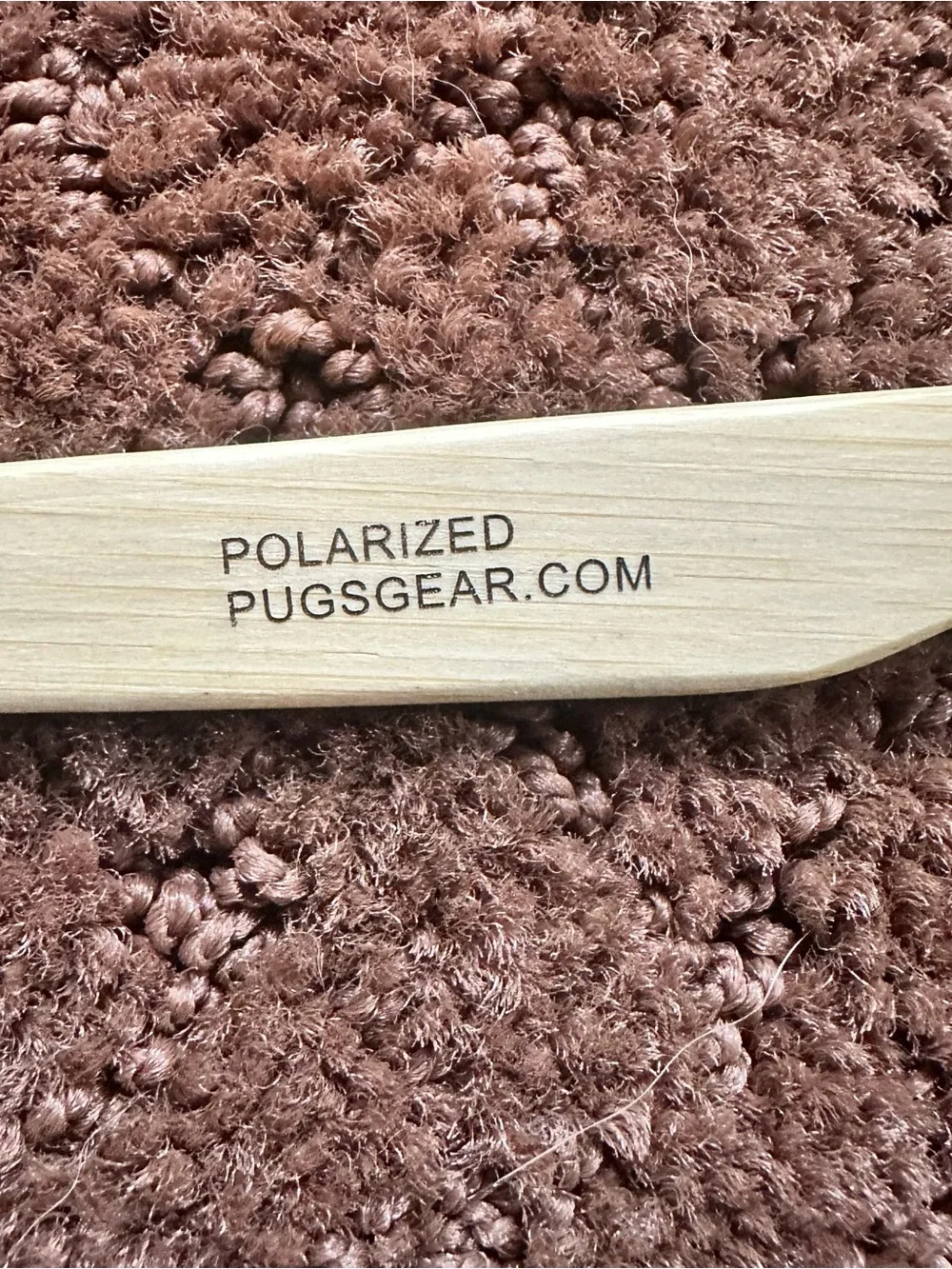 Pugs Gear Men Square Sunglasses Polarized Black Frame Bamboo